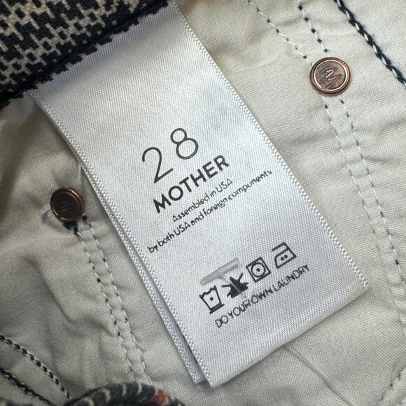 MOTHER The Insider Ankle Pants Happy People Read & Drink Coffee Plaid Striped - Picture 6 of 9